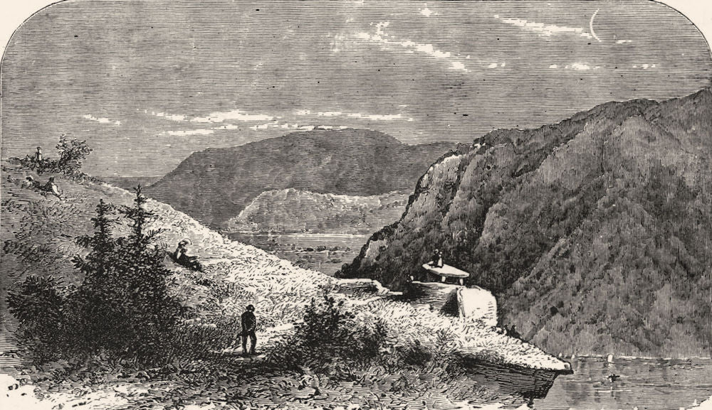 HARPER'S FERRY. Jefferson's Rock, Cemetery Hill c1880 old antique print